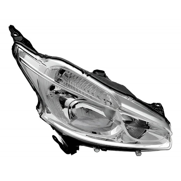 Farol Para Peugeot 208 2012 A 2016 Manual Cromado S/led