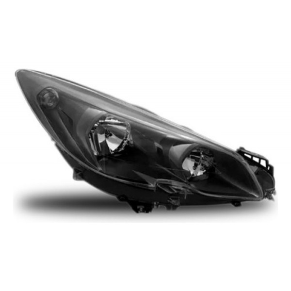 Farol Para Peugeot 308 2016 A 2019 Fume Negro Manual