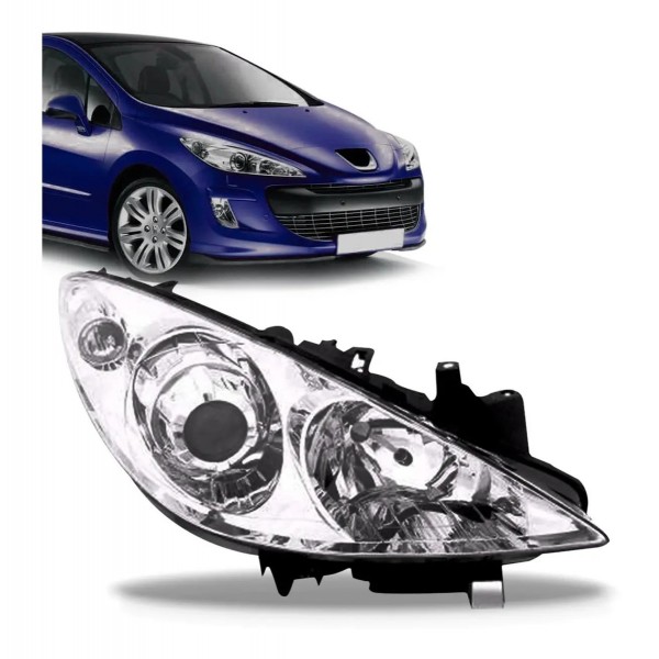 Farol Para Peugeot 307 07 08 09 10 11 12 Elétrico Com Motor