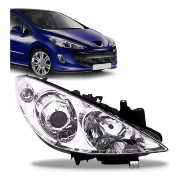 Farol Para Peugeot 307 07 08 09 10 11 12 Elétrico Com Motor