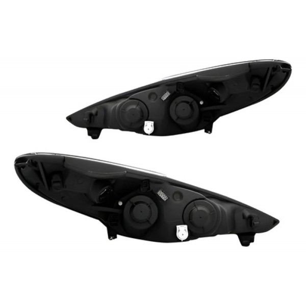 Par Farol Peugeot 207 2009 10 11 12 2013 Máscara Negra