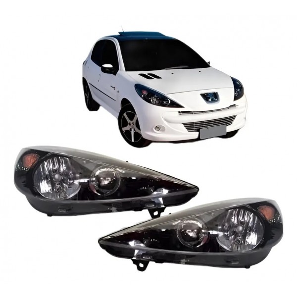 Farol Peugeot 207 Hoggar 07 08 09 10 11 12 13 14  Masc Negra