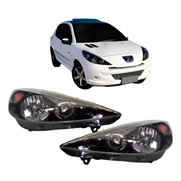 Farol Peugeot 207 Hoggar 07 08 09 10 11 12 13 14  Masc Negra