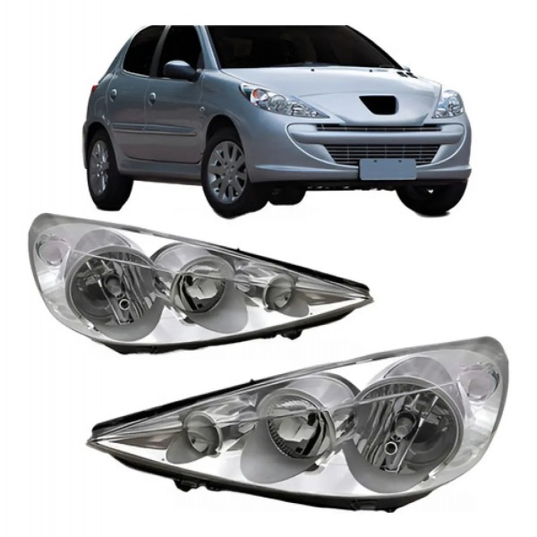 Par Farol Peugeot 207 2009 2010 2011 12 2013 Manual Cromado