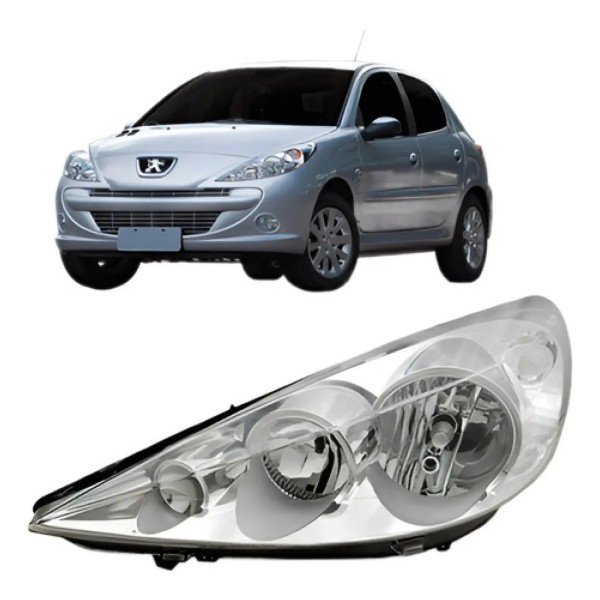 Farol Peugeot 207 2007 2008 2009 2010 2011 2012 Cromado Le