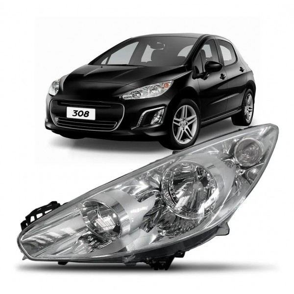 Farol Peugeot 308 2012 A 2015 Manual Com Soquete