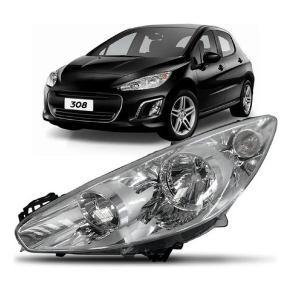 Farol Peugeot 308 2012 A 2015 Manual Com Soquete
