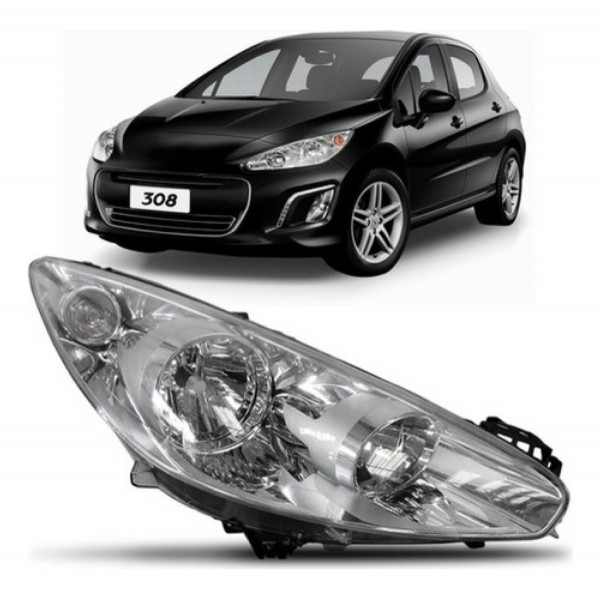 Farol Peugeot 308 2012 A 2015 Manual Com Soquete