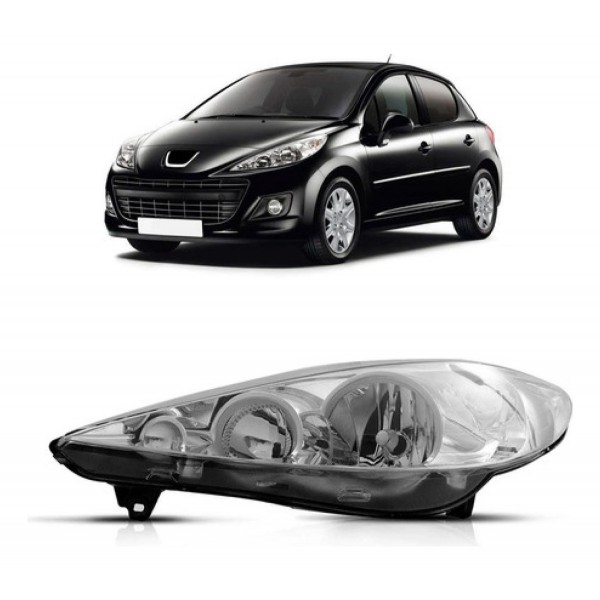 Farol Peugeot 207 2009 2010 2011 2012 2013 Manual Cromado