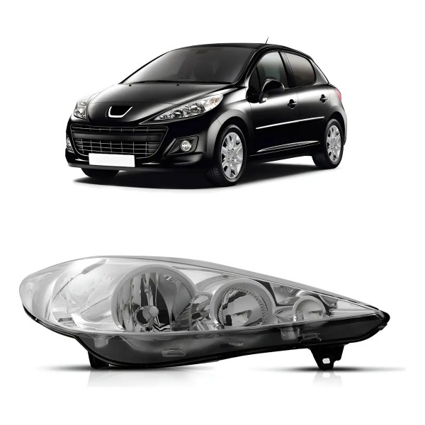 Farol Peugeot 207 2009 2010 2011 2012 2013 Manual Cromado