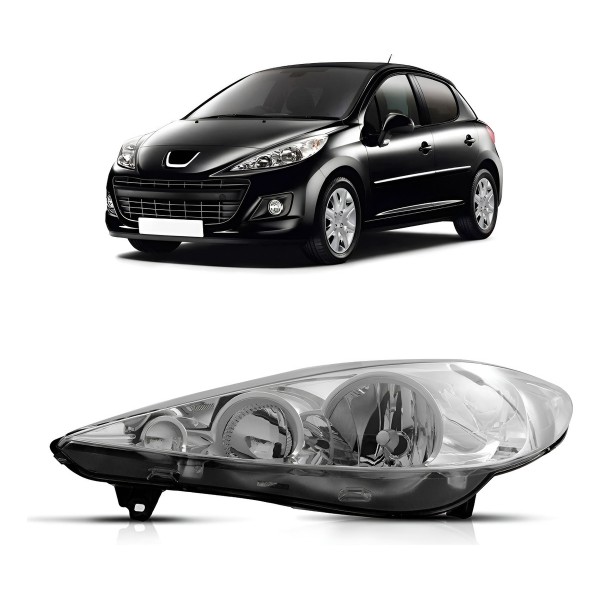 Farol Peugeot 207 2009 2010 2011 2012 2013 Manual Cromado