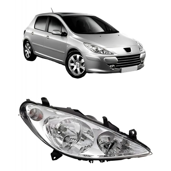 Farol Para Peugeot 307 2001 2002 2003 A 2005 C/ Auxiliar