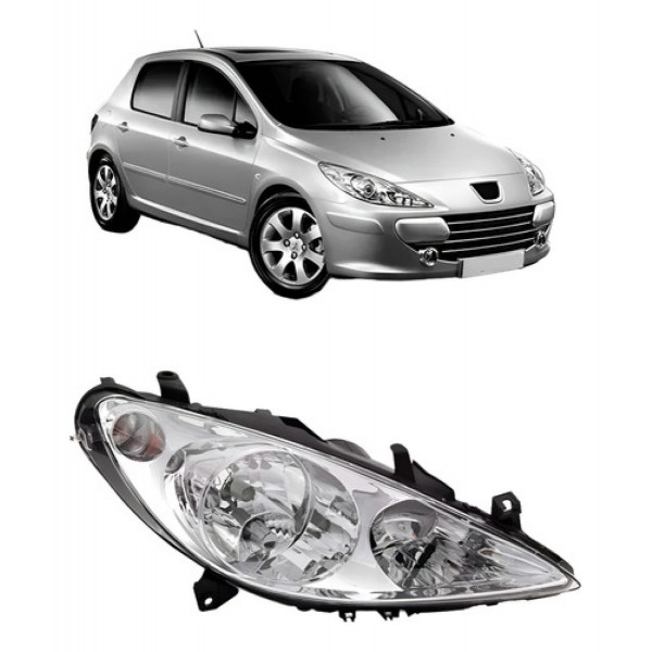 Farol Para Peugeot 307 2001 2002 2003 A 2005 C/ Auxiliar