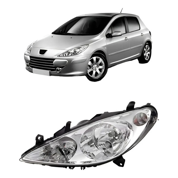 Farol Para Peugeot 307 2001 2002 2003 A 2005 C/ Auxiliar
