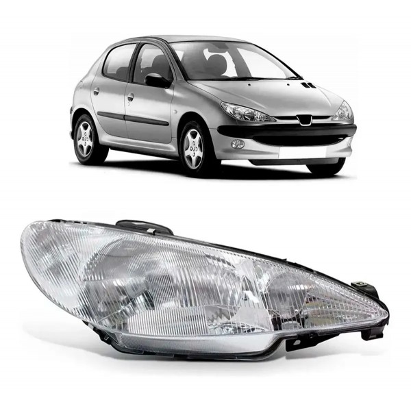 Farol Peugeot 206 1999 2000 2001 2002 2003 Raiado C/garantia