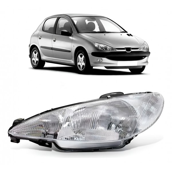 Farol Peugeot 206 1999 2000 2001 2002 2003 Raiado C/garantia