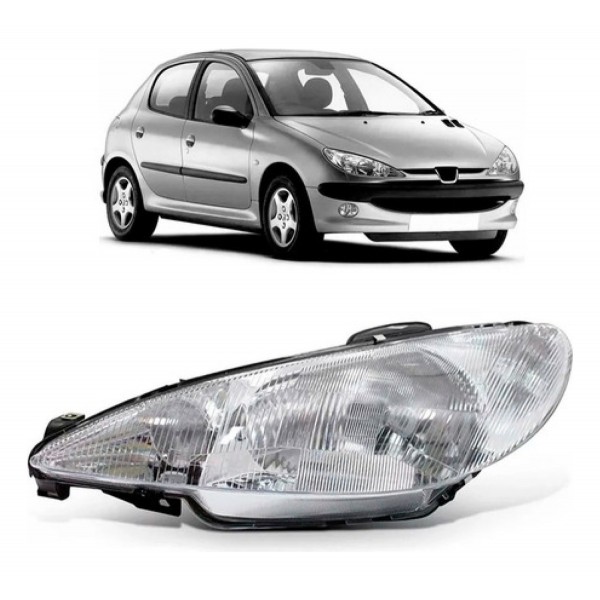 Farol Peugeot 206 1999 2000 2001 2002 2003 Raiado C/garantia