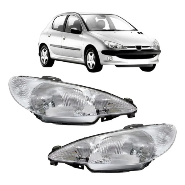 Par Farol Para Peugeot 206 1999 2000 2001 2002 2003 Raiado