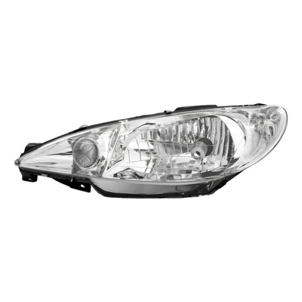 Farol Para Peugeot 206 E 206 Sw Ano 00/06 Foco Simples Liso