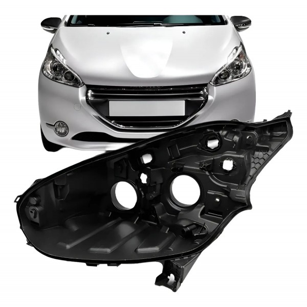 Carcaca Farol Peugeot 208 2012 2013 2014 2015 2016
