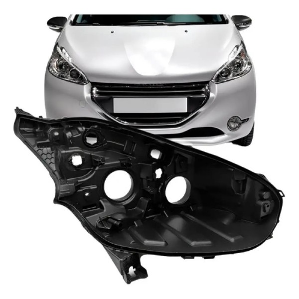 Carcaca Farol Peugeot 208 2012 2013 2014 2015 2016