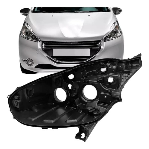 Carcaca Farol Para Peugeot 208 2012 2013 2014 2015 2016