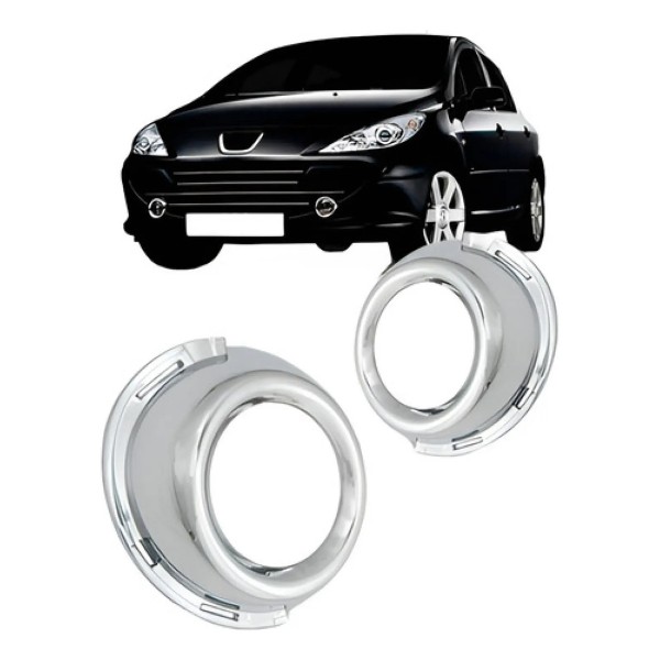Par Aro Farol Milha Cromado Peugeot 307 2007 08 09 À 2012.