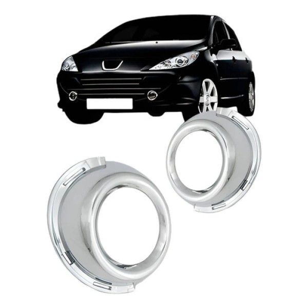 Par Aro Farol Milha Cromado Para Peugeot 307 07 08 09 À 12.