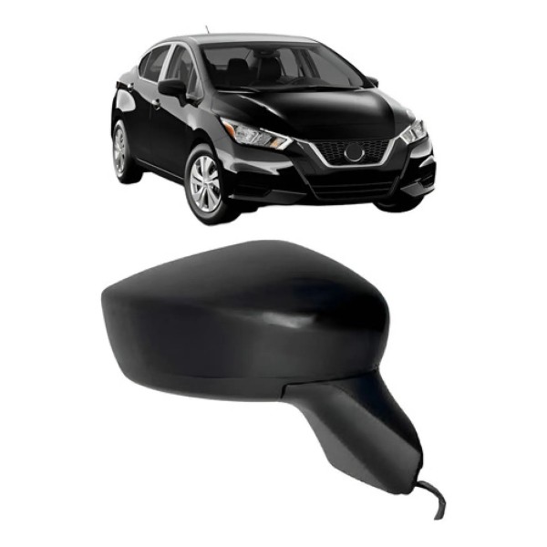 Retrovisor Elétrico Versa 2020 A 2022 C/ Capa Preta