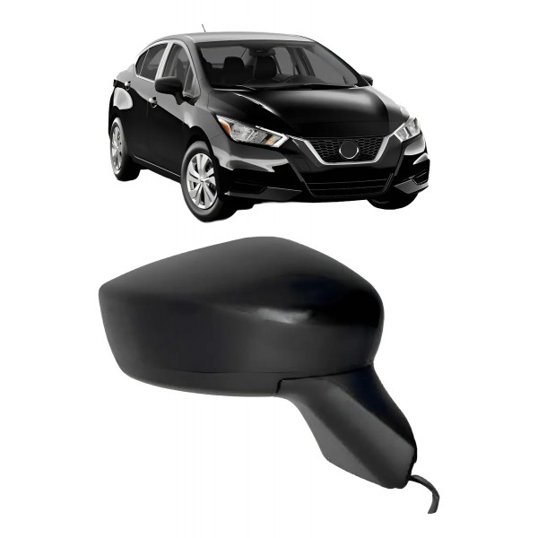 Retrovisor Elétrico Versa 2020 A 2022 C/ Capa Preta