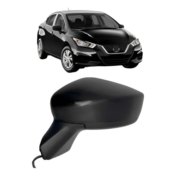 Retrovisor Elétrico Versa 2020 A 2022 C/ Capa Preta