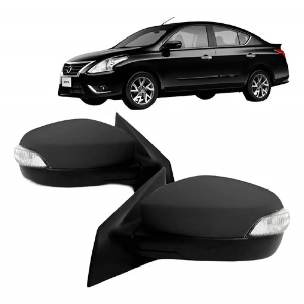 Par Retrovisor Eletrico Versa 2016 A 2019 C/ Pisca Largo