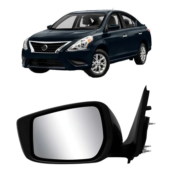 Retrovisor Elétrico Versa 2016 A 2019 C/ Capa Preta