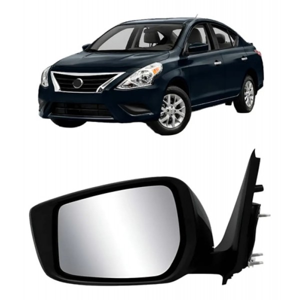 Retrovisor Elétrico Versa 2016 A 2019 C/ Capa Preta