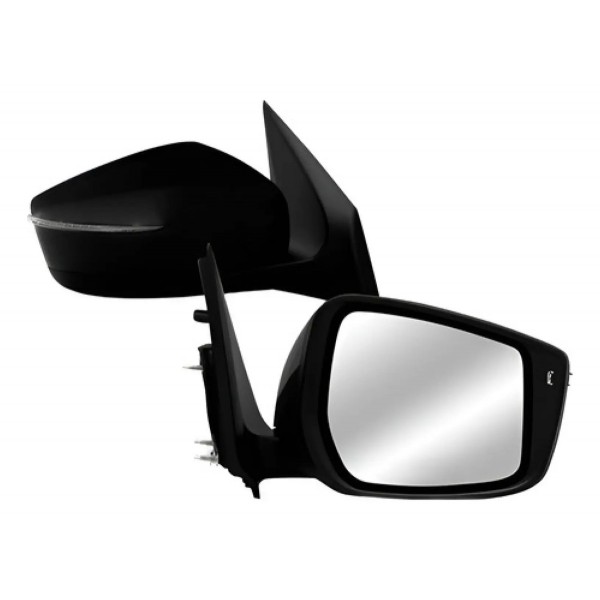 Par Retrovisor Versa 2016 A 2019 C/pisca (fino) Preto Liso