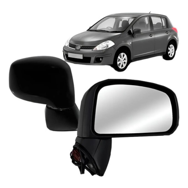 Retrovisor Tiida 2007 A 2013 Eletrico Preto