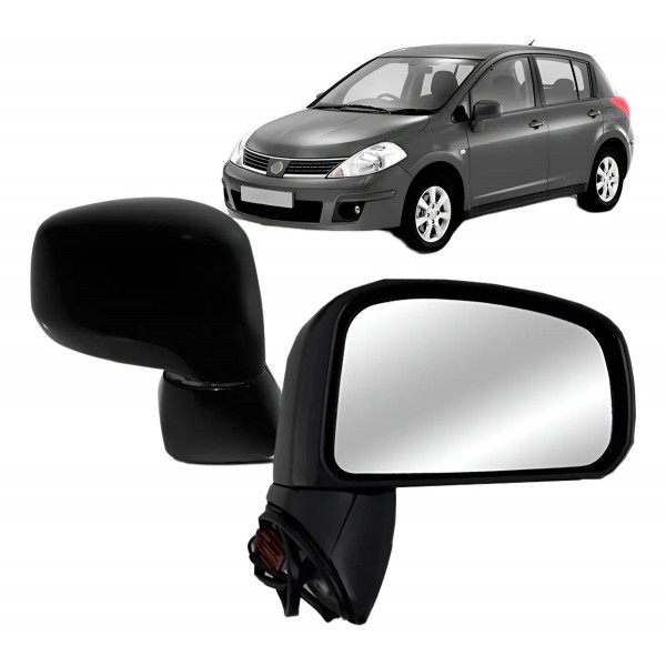 Retrovisor Tiida 2007 A 2013 Eletrico Preto