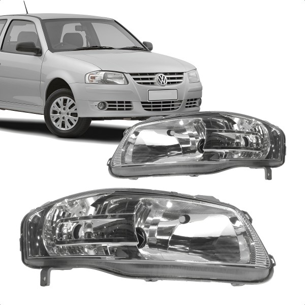 Farol Gol 2006 2007 2008 Cromado Direito/passageiro