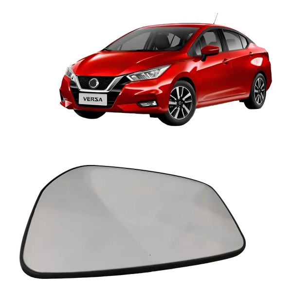 Lente Retrovisor Versa 2020 A 2022 C/ Aquecedor E Ponto Cego