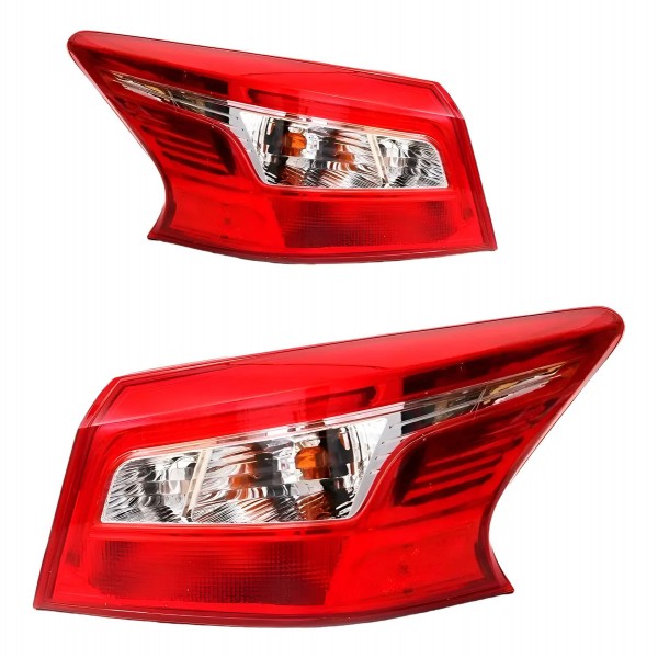 Par Lanterna Traseira Sentra 2017 2018 Canto Com Led Ambos Lados Bicolor
