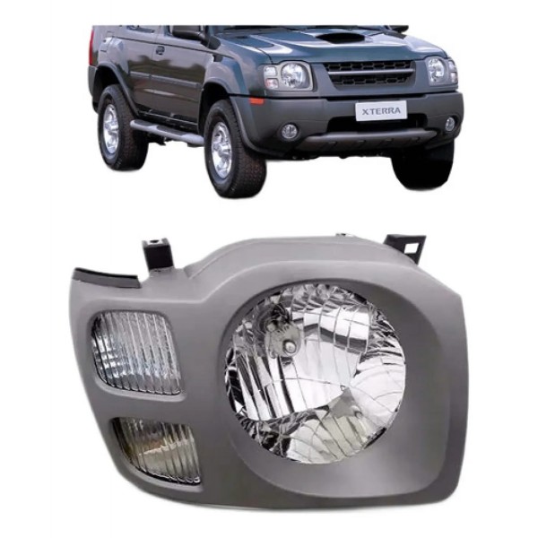 Farol Xterra 2003 2004 2005 2006 Moldura Cinza