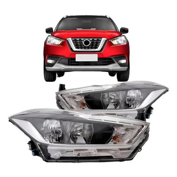 Par Farol Kicks 2017 A 2021 Com Motor Sem Projetor Sem Led