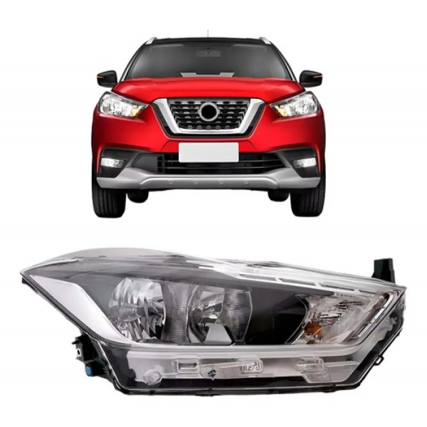 Farol Kicks 2017 18 19 20 2021 Com Motor Sem Projetor S/ Led