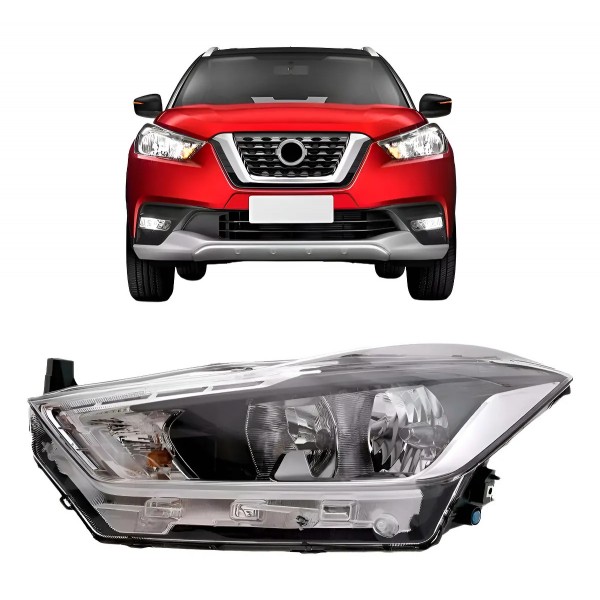 Farol Kicks 2017 18 19 20 2021 Com Motor Sem Projetor S/ Led