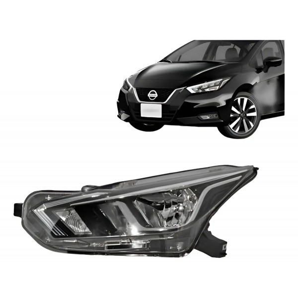 Farol Versa 2020 2021 2022 2023 Manual Tyc Esquerdo Esquerdo/motorista