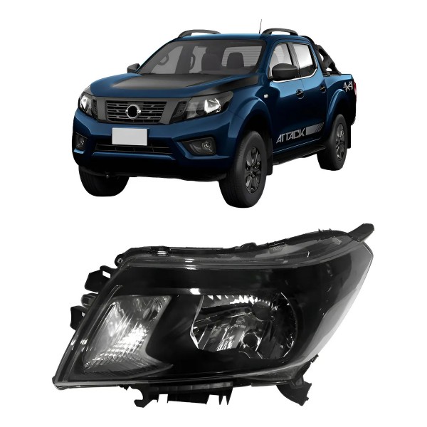 Farol Manual Para Nissan Frontier 2017 A 2021 Mascara Negra