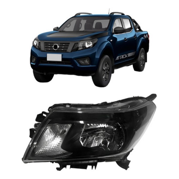 Farol Manual Para Nissan Frontier 2017 A 2021 Mascara Negra