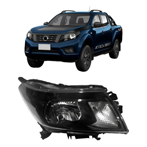 Farol Manual Para Nissan Frontier 2017 A 2021 Mascara Negra