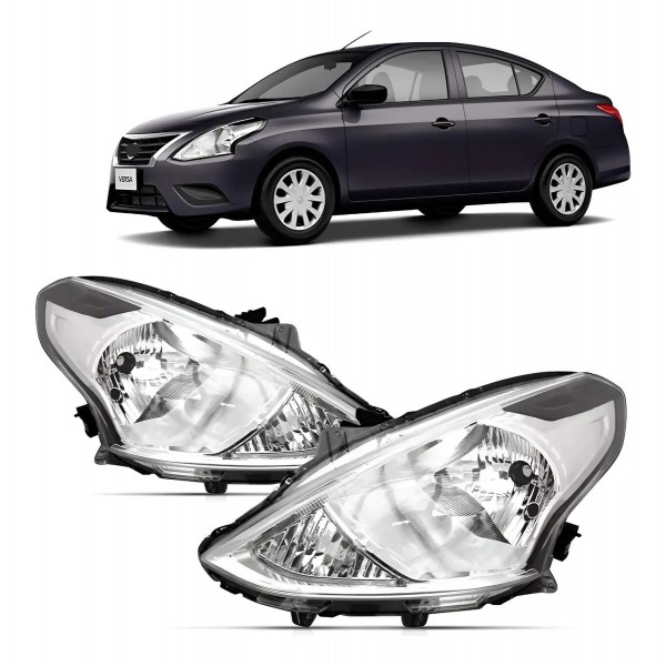 Par Farol Manual Cromado Versa 2016 2017 2018 2019 Ambos Lados