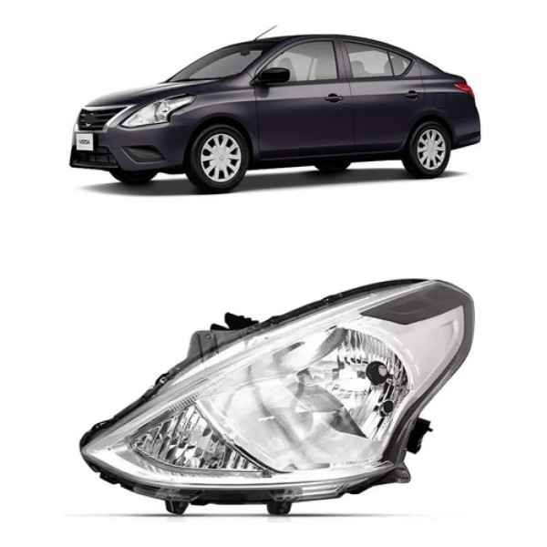 Farol Versa 2015 2016 2017 2018 2019 Foco Simples Cromado